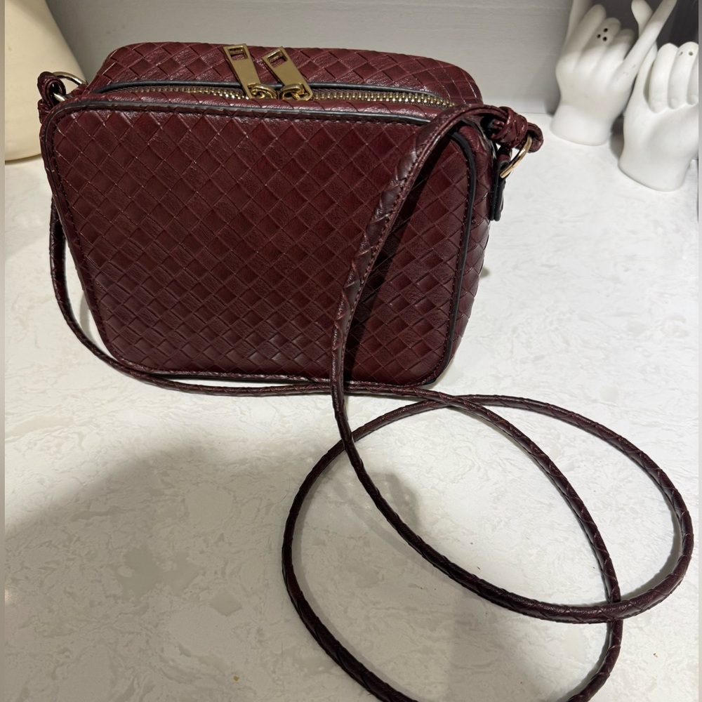 Brown Woven Crossbody Bag